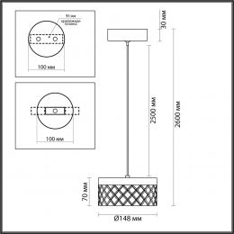 Odeon light 5032/6L L-VISION ODL24 447 античн.бронза/металл/акрил Подвес LED 6W 4000K 497лм FIVRE  - 2 купить